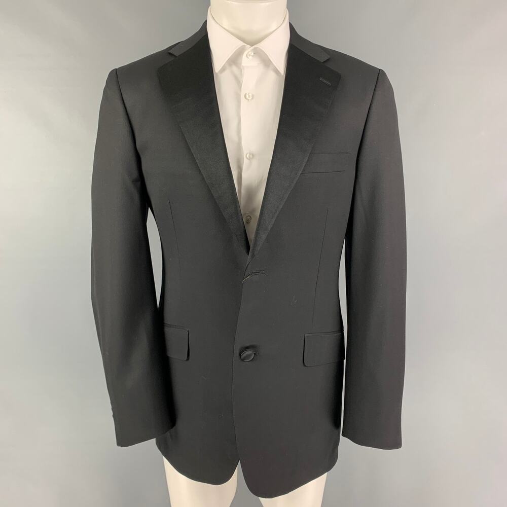 PORTS INTERNATIONAL Size 40 Black Wool Tuxedo Sport Coat